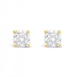 Classic 4 Claw Diamond Earrings in 18ct Yellow Gold. Tdw 0.70ct